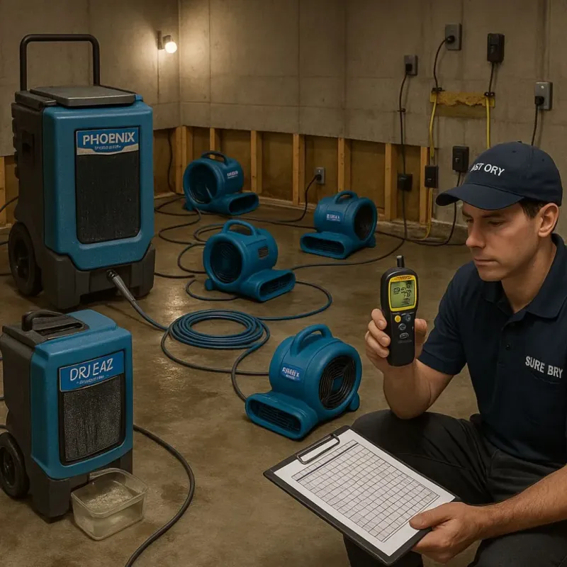 Structural Drying and Dehumidification process in Hunters Creek, FL